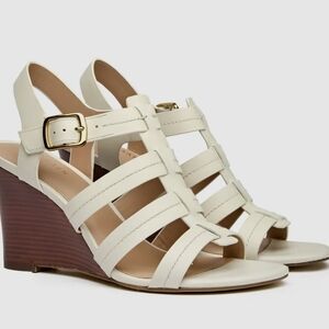 Cole Haan Cream Strappy Wedges